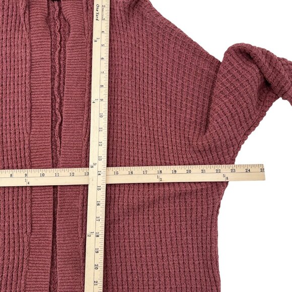 Express Women's Ribbed Pink Open Front Cardigan Sweater LG Long Sleeve Mauve - Picture 3 of 6
